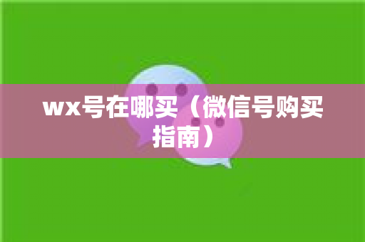 wx号在哪买（微信号购买指南）