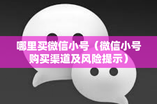 哪里买微信小号（微信小号购买渠道及风险提示）